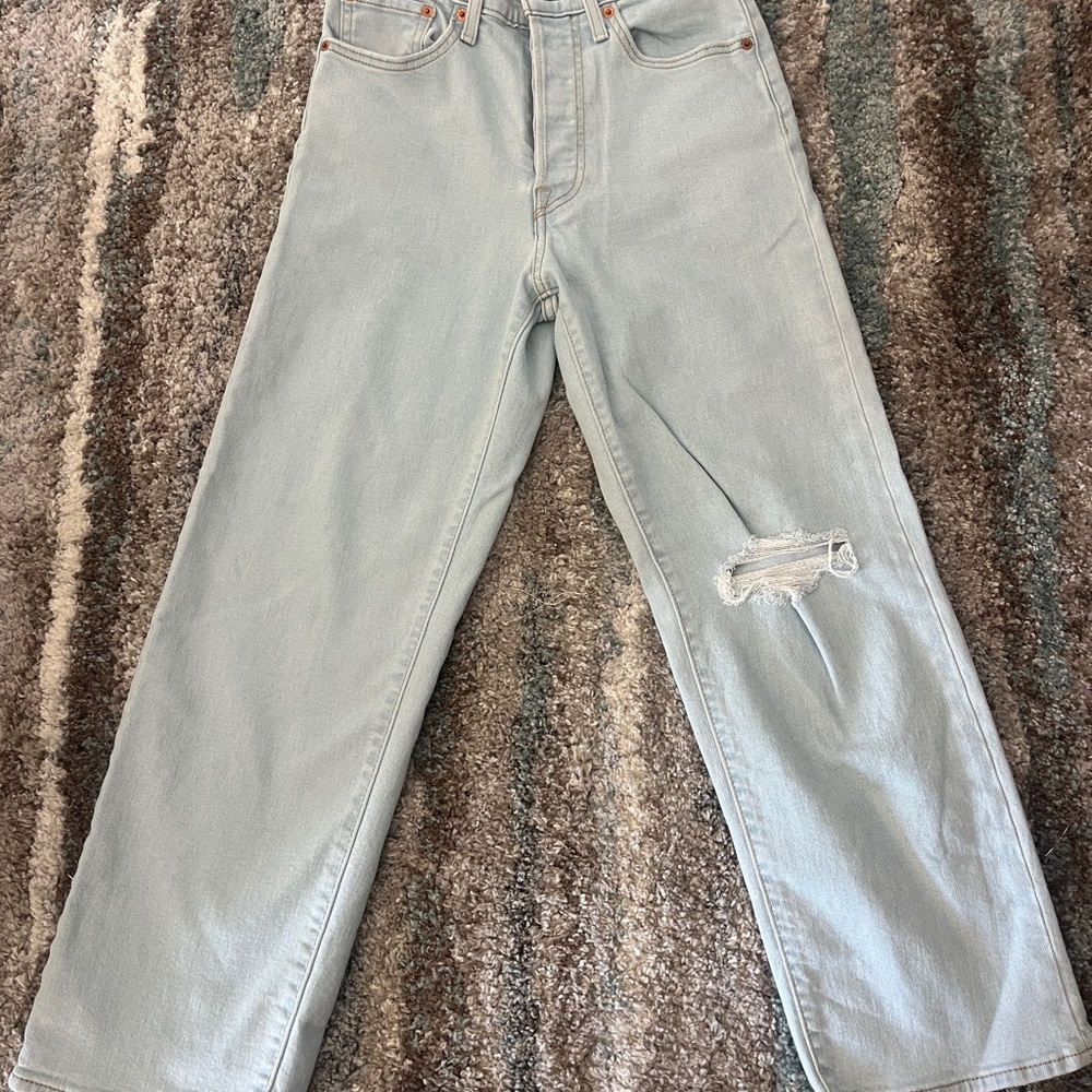 Levi's Ribcage Light Blue Distressed Jeans